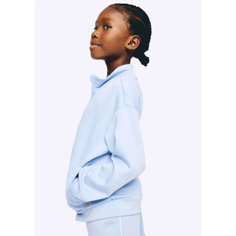 Jaqueta Infantil Menina Gola Alta Com Elastano - Azul 014