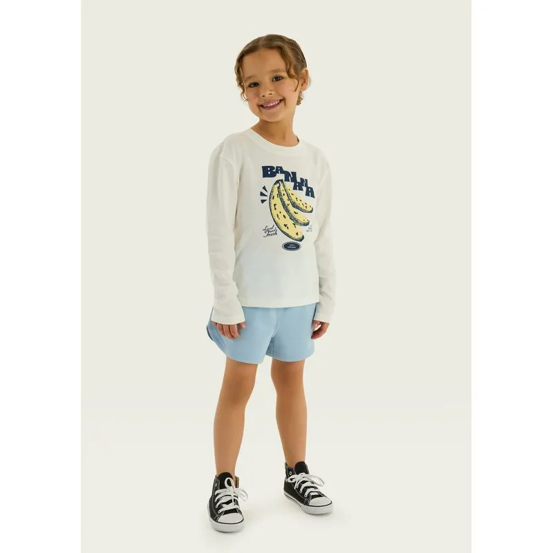 Shorts Infantil Menina Runner - Azul 016