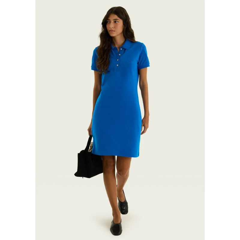 Vestido Polo Curto Malha Piquet - Azul XG