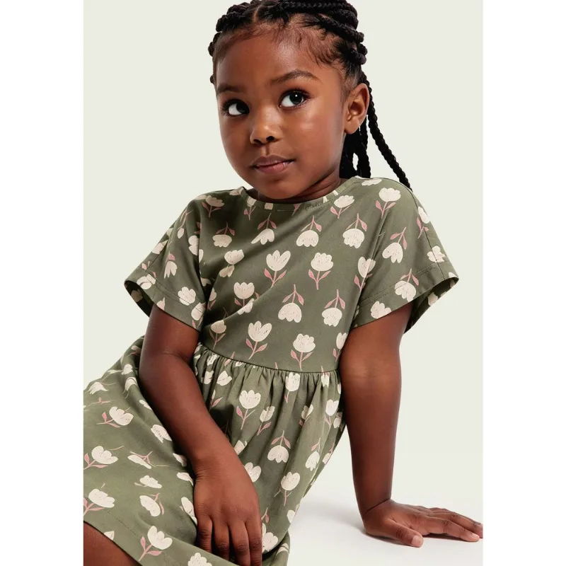 Vestido Infantil Curto Estampado - Verde 004