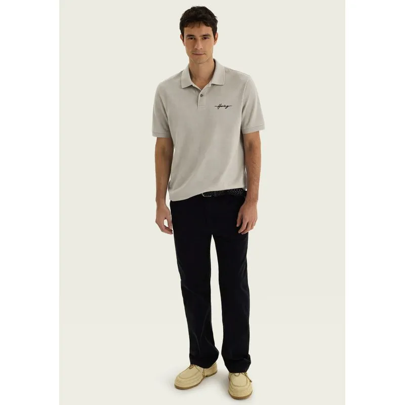 Camisa Polo Masculina Bicolor Texturizada - Bege XXG