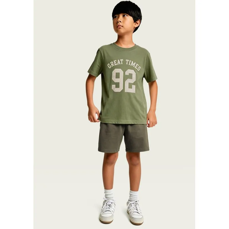 Conjunto Infantil Menino Curto Com Estampa - Verde 012