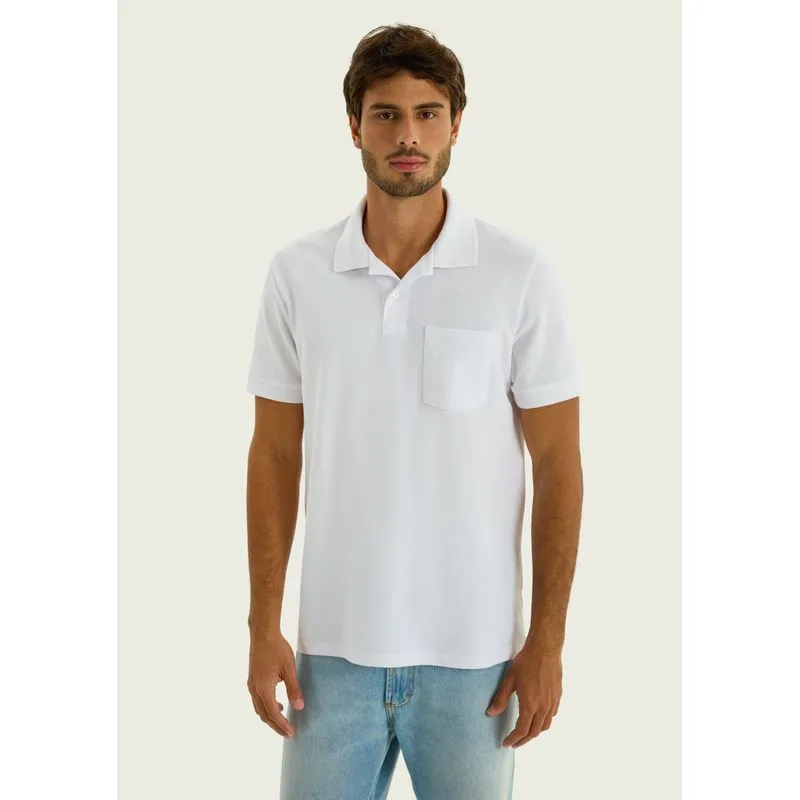 Camisa Polo Masculina Com Bordado - Branco G