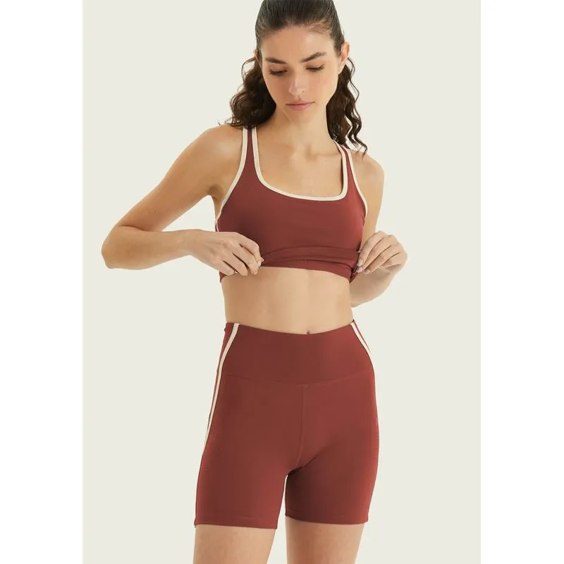 Top Esportivo Bicolor Corte à Laser - Terracota G