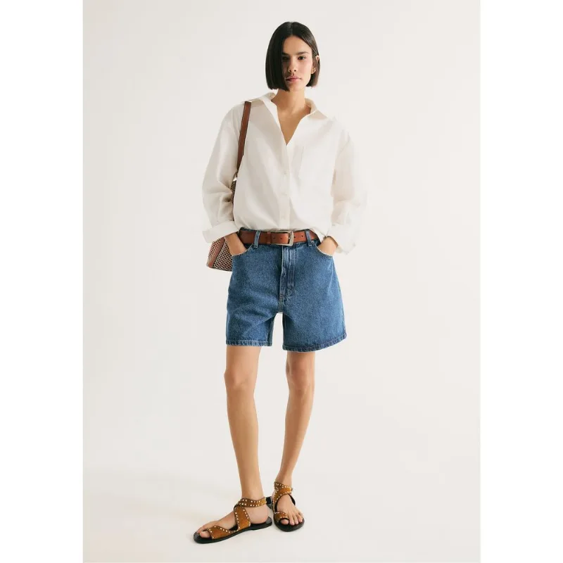 Shorts Jeans Feminino Cintura Alta - Azul 046
