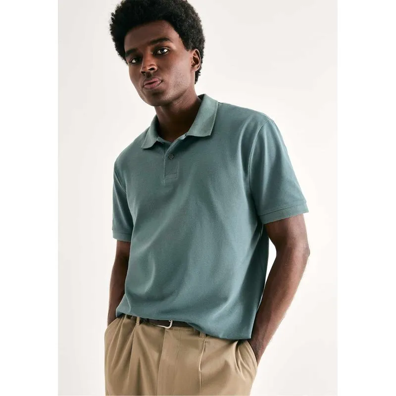 Camisa Polo Básica Masculina Regular Em Piquet - Verde XG