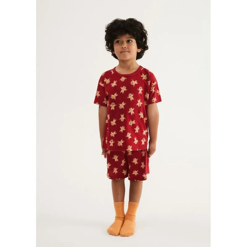 Pijama Infantil Unissex Estampado - Vermelho 016