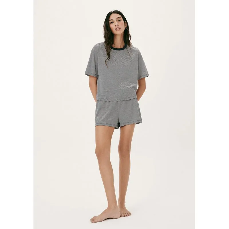 Pijama Curto Feminino Listrado - Preto XP
