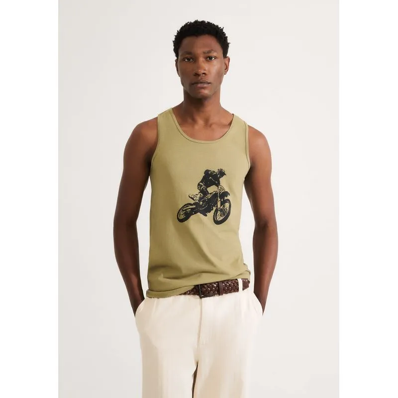 Regata Básica Masculina Slim Em Malha - Verde G