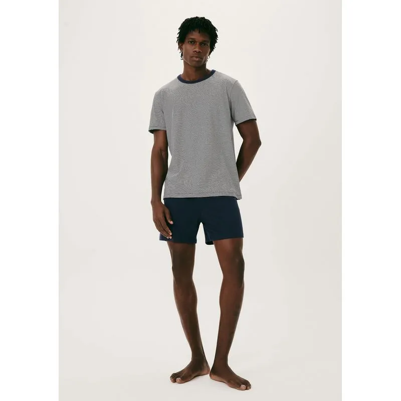 Pijama Curto Masculino Com Linho - Azul M