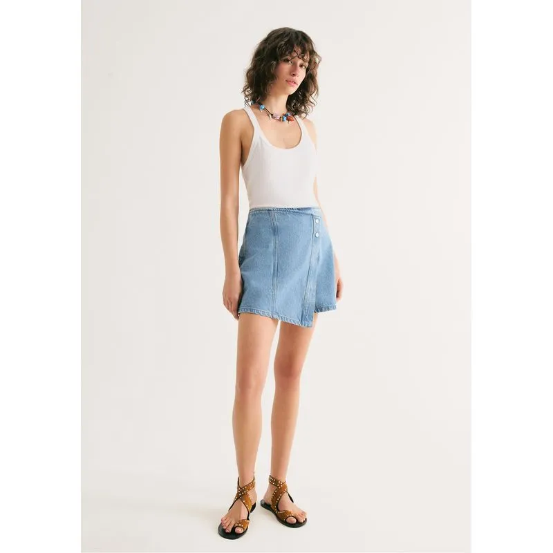 Shorts Saia Jeans Cintura Média - Azul 046