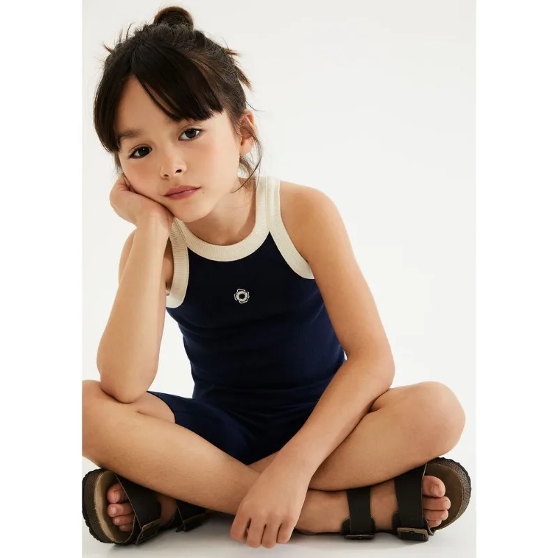 Regata Cropped Infantil Menina Em Ribana - Azul 008
