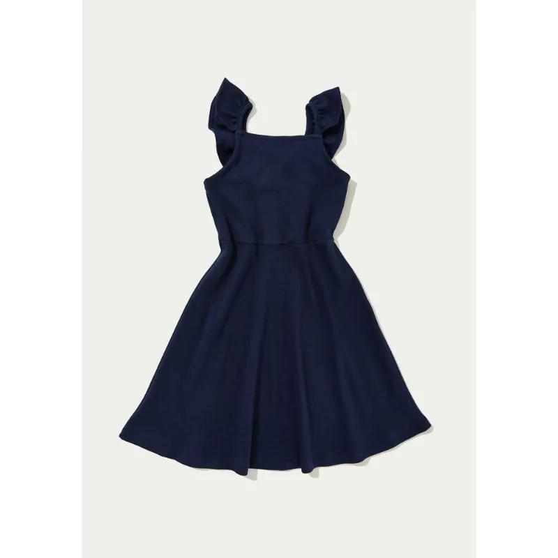 Vestido Infantil Babados Em Ribana - Azul 006