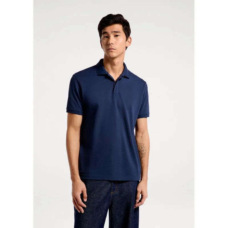 Camisa Polo Masculina Em Piquet Pima - Azul G