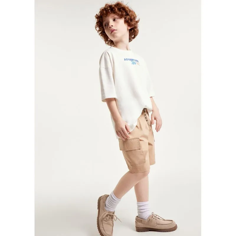Bermuda Infantil Menino Cargo Empapelada - Bege 012