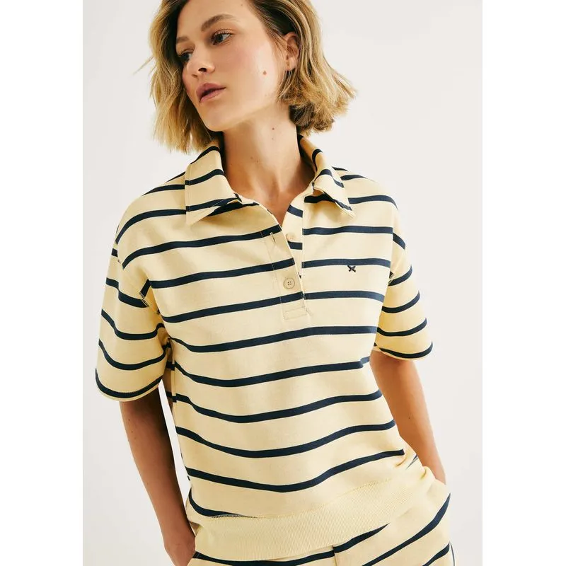 Polo Feminina Em Moletinho Fio Tinto - Amarelo G