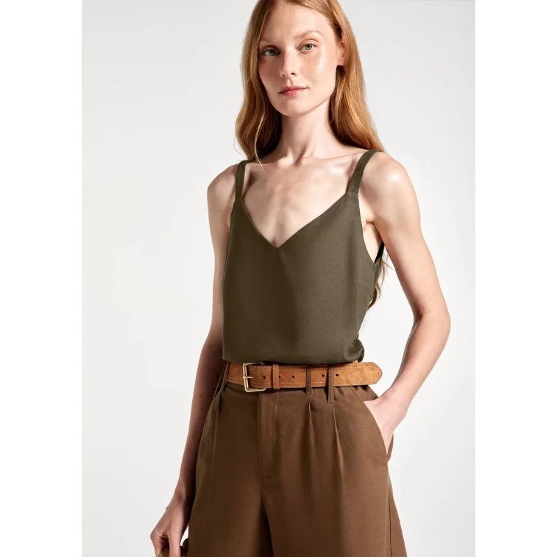 Regata Feminina Decote V Box - Verde G