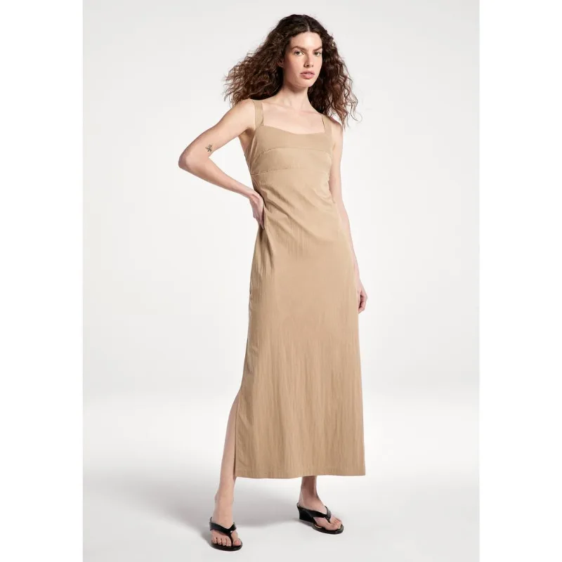 Vestido Midi Acinturado Velvet Touch - Caqui G