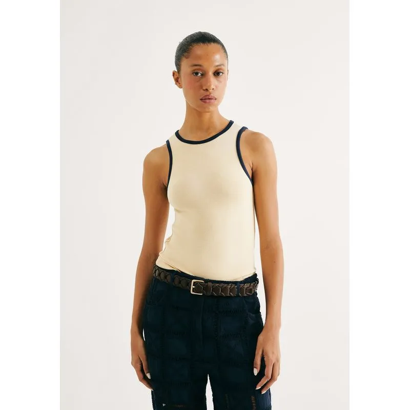 Regata Feminina Friso Contrastante - Amarelo G