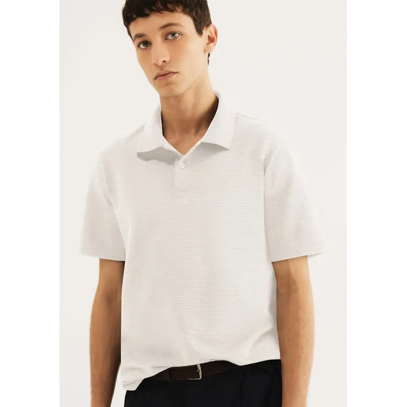 Polo Masculina Regular Texturizada - Off white M