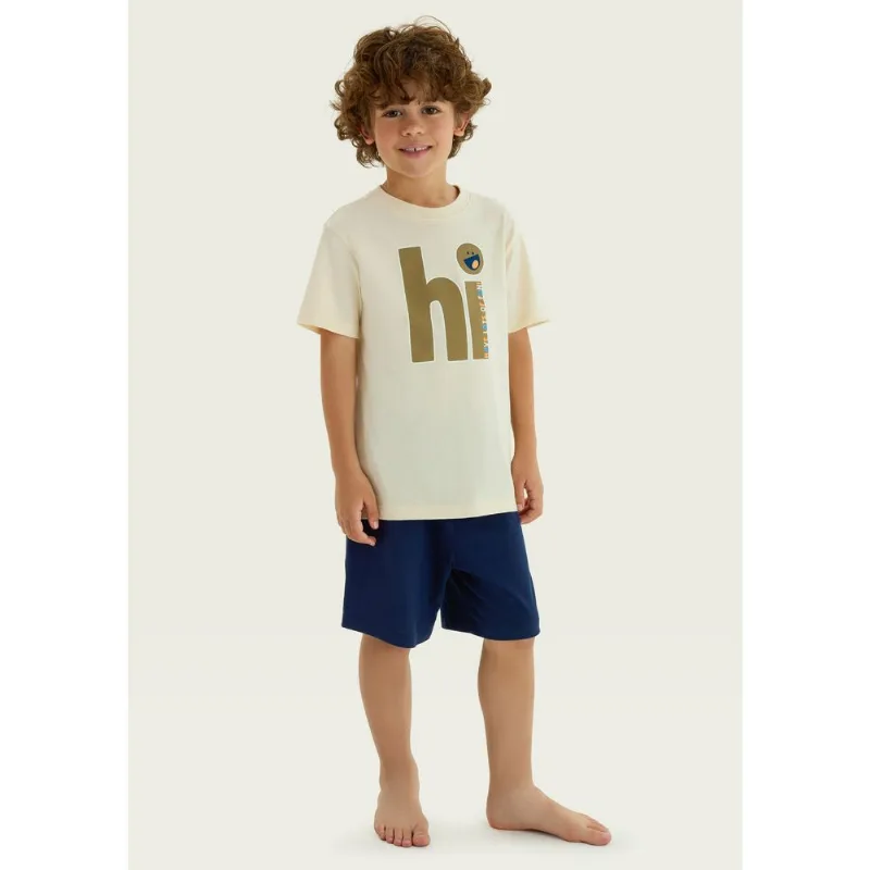 Pijama Infantil Menino Curto Com Estampa - Verde 006