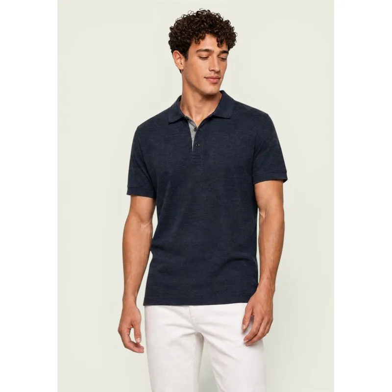 Camisa Polo Masculina Bicolor - Azul G