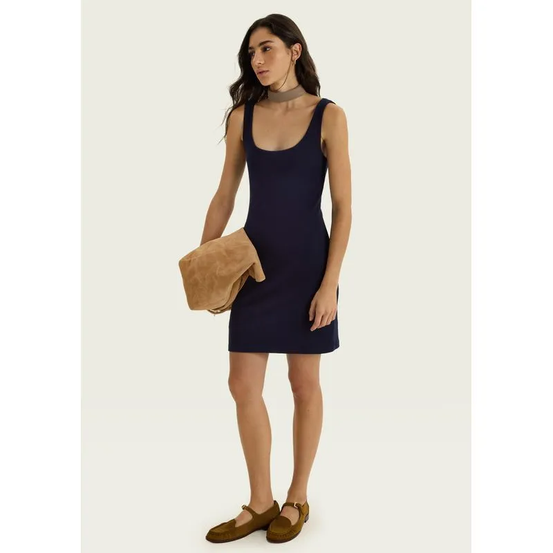 Vestido Curto Em Ribana Premium - Azul XG