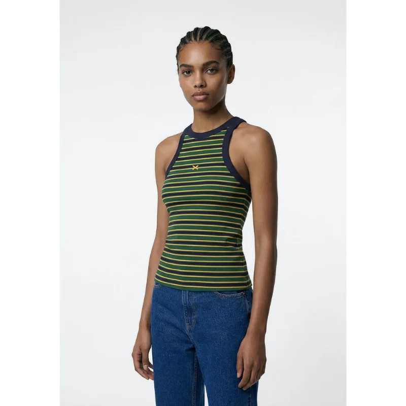 Regata Feminina Listrada Com Bordado - Azul XP