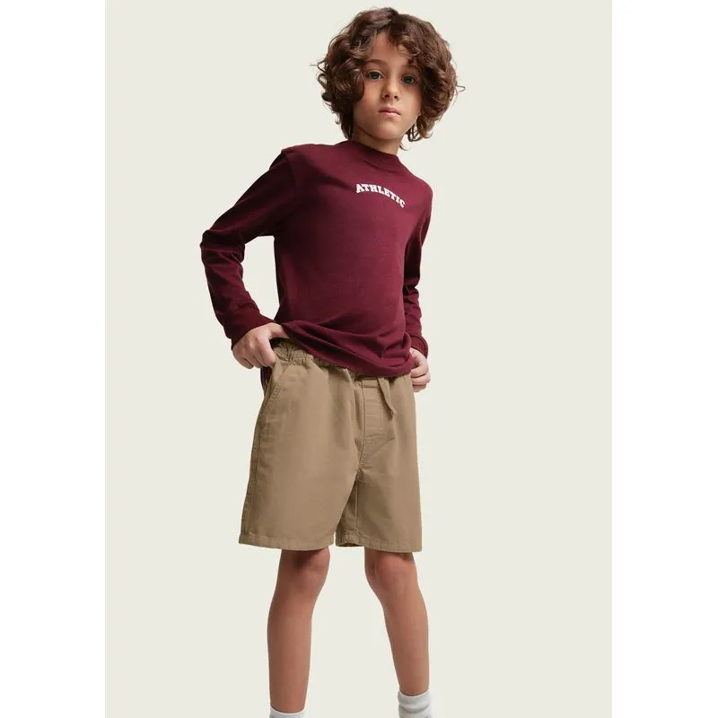 Shorts Infantil Menino Em Sarja - Marrom 008