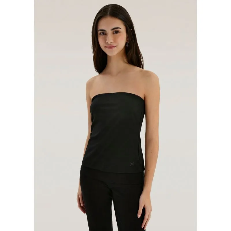 Blusa Teen Sem Alças Texturizada - Preto G