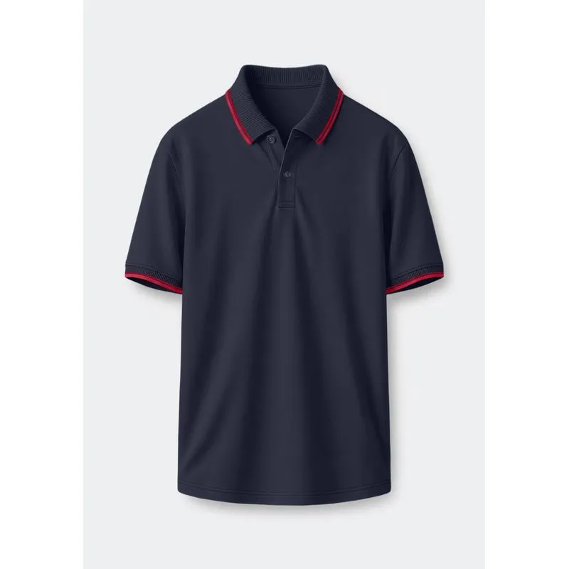 Camisa Polo Básica Masculina Manga Curta Em Piquet - Azul M