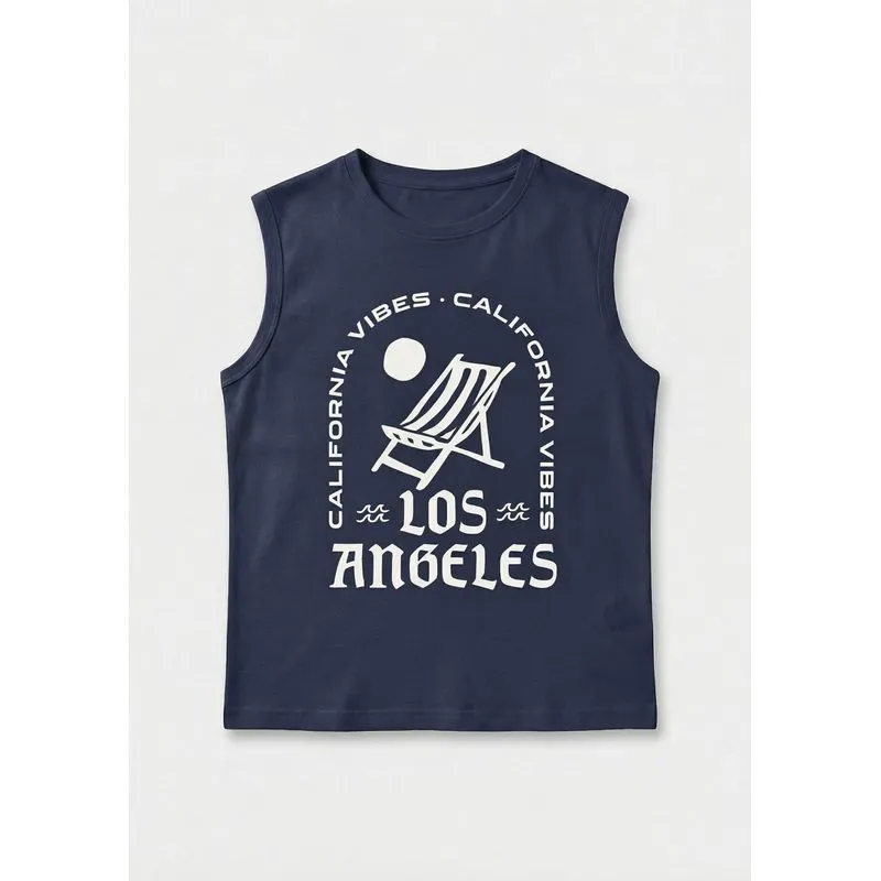 Regata Infantil Menino Em Malha Com Estampa - Azul 004