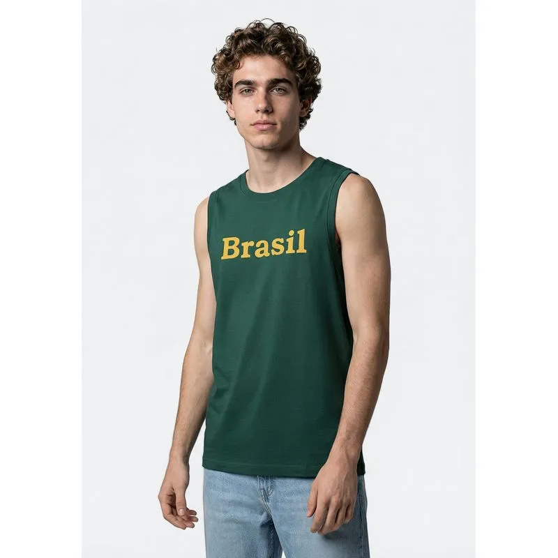 Regata Masculina Torcida Em Malha - Verde XG