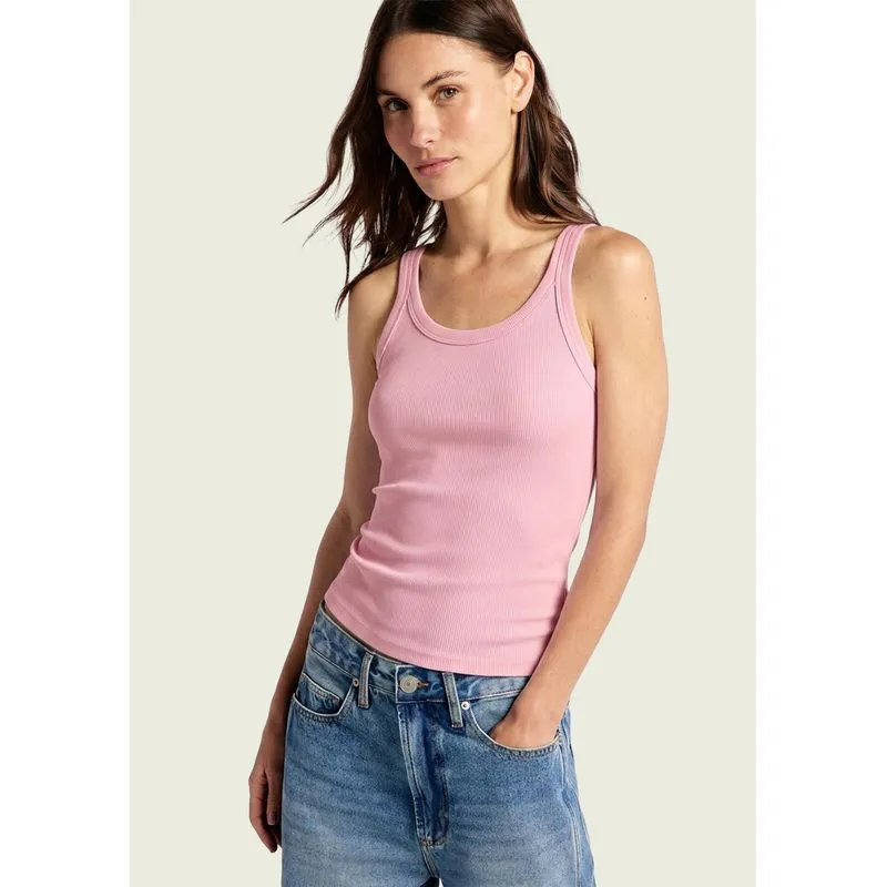Regata Básica Feminina Slim Rib - Rosa M