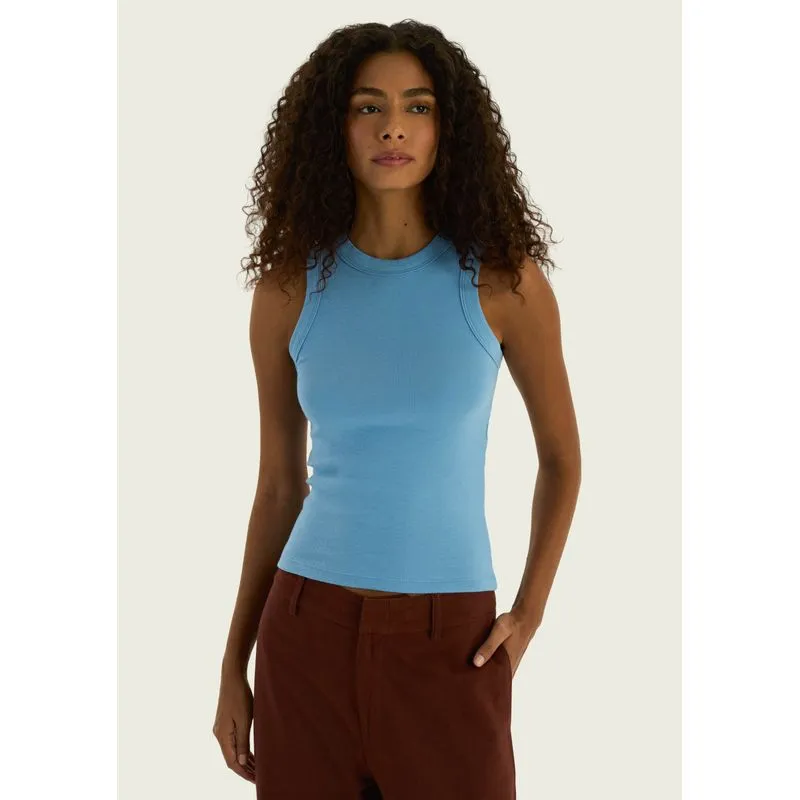 Regata Básica Feminina Slim Neck - Azul P