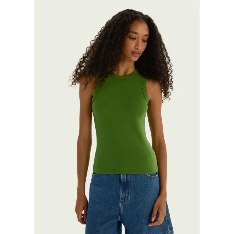 Regata Básica Feminina Slim Neck - Verde P