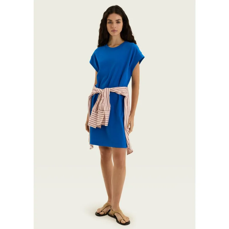 Vestido Curto Em Malha Premium - Azul G
