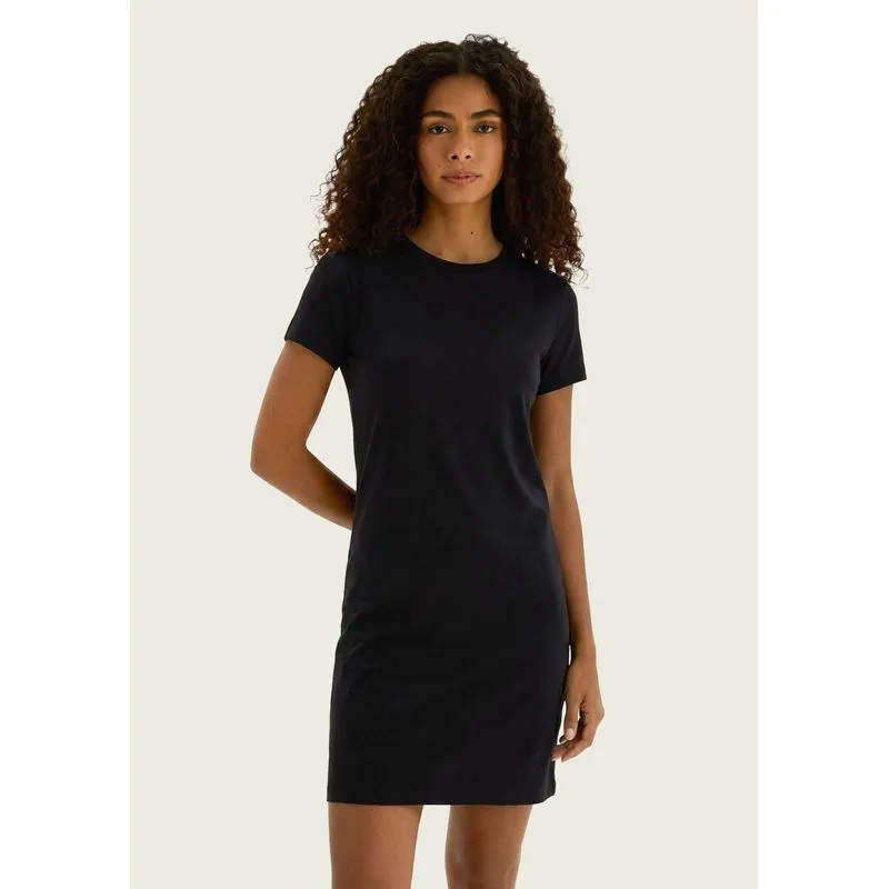 Vestido Curto Estampado Em Viscose - Preto G