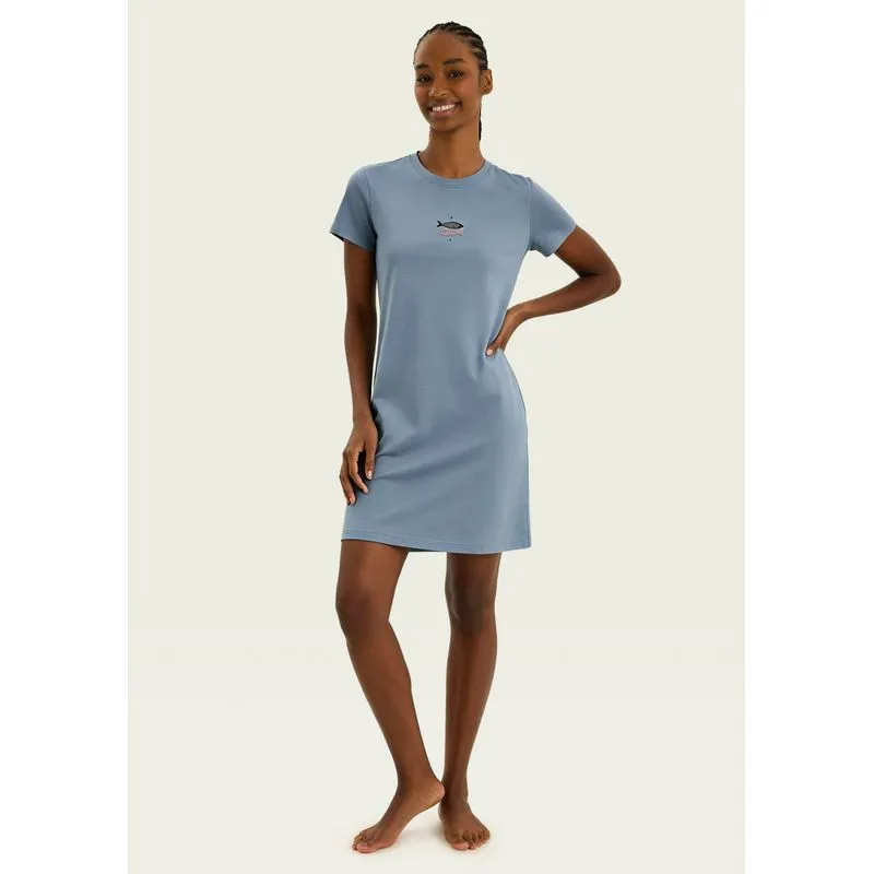 Camisola Curta Em Malha Estampada - Azul XG