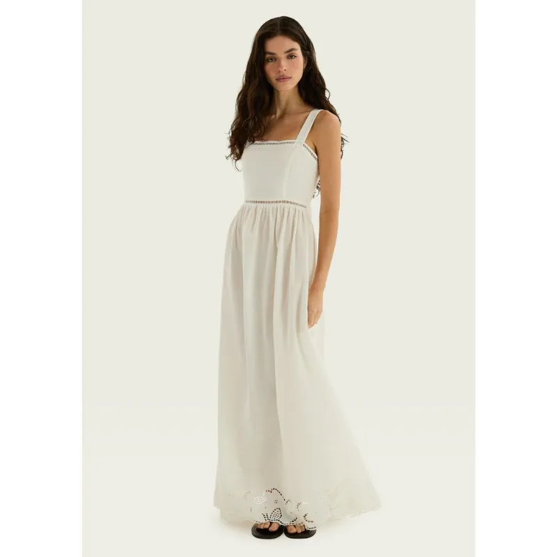 Vestido Longo Alças Finas - Off white XG