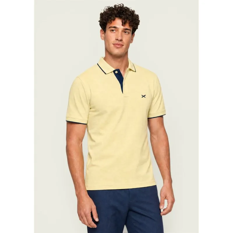 Camisa Polo Básica Masculina Em Piquet Com Bordado - Amarelo EXG
