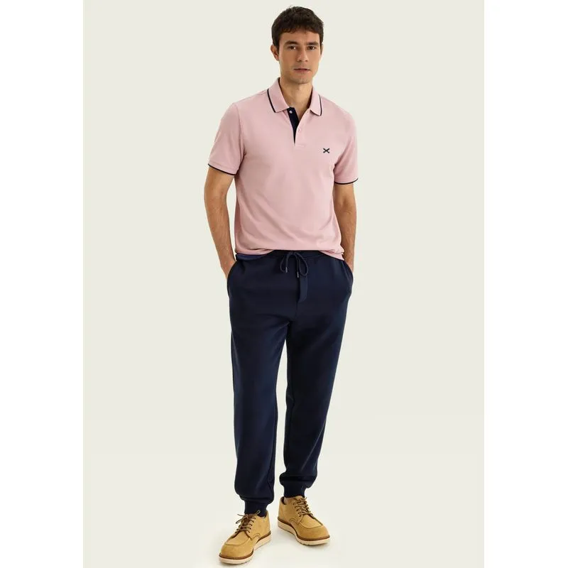 Camisa Polo Básica Masculina Em Piquet Com Bordado - Rosa M