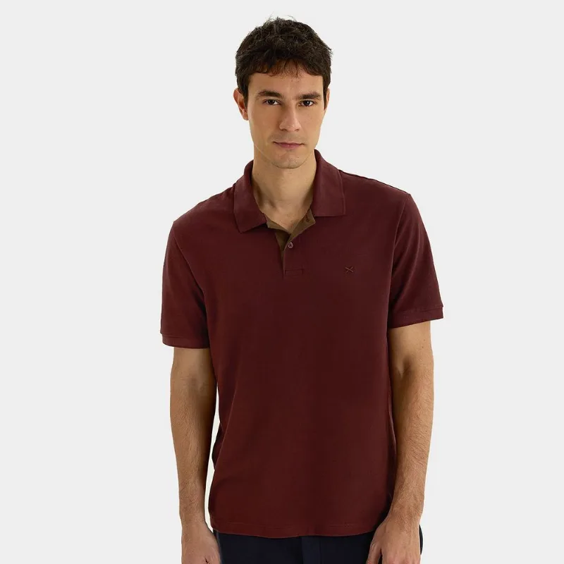 Camisa Polo Hering Masculina - Masculino - Vermelho Escuro