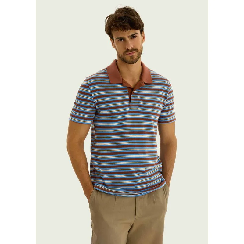 Camisa Polo Masculina Em Piquet Fio Tinto - Marrom XG