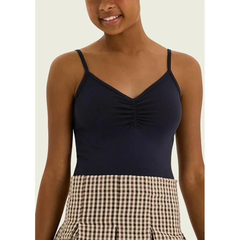 Regata Teen Alças Finas Decote Franzido - Azul XP