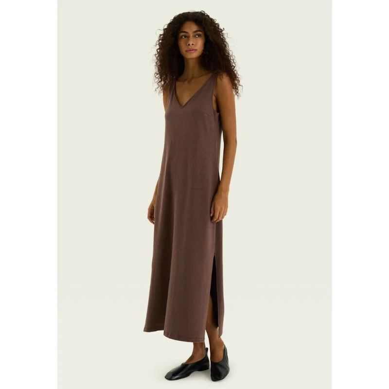Vestido Curto Decote V Texturizado - Marrom M