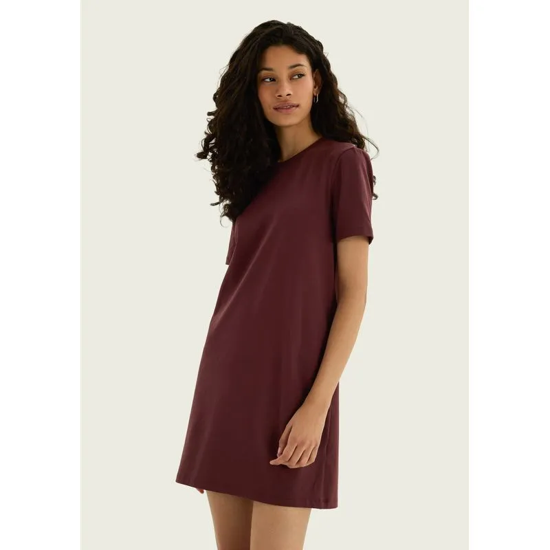 Vestido Curto Estampado Em Viscose - Vinho P