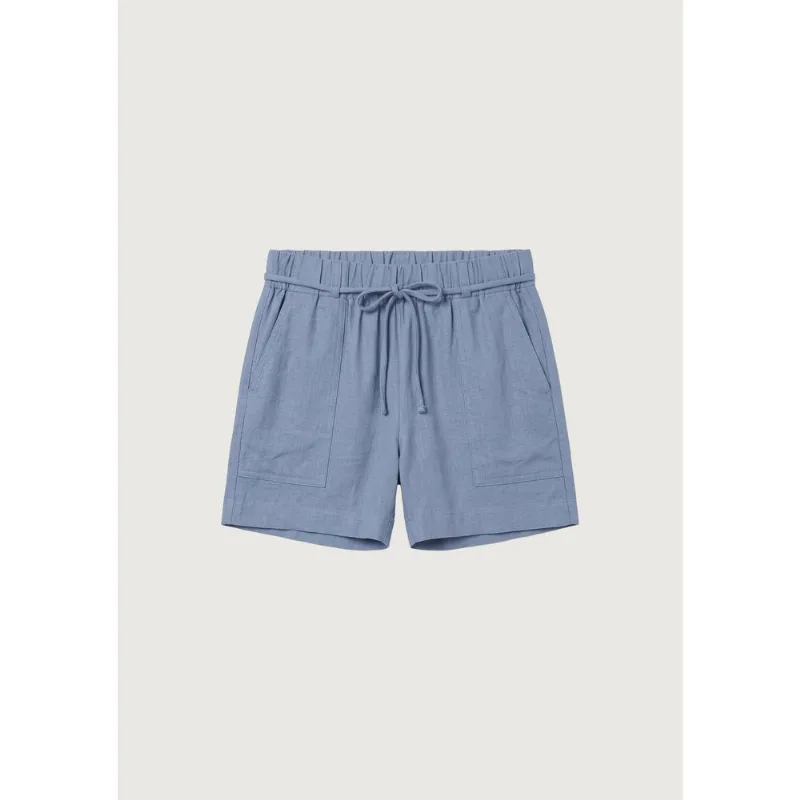 Shorts Feminino Reto Em Viscose Texturizada - Azul XG