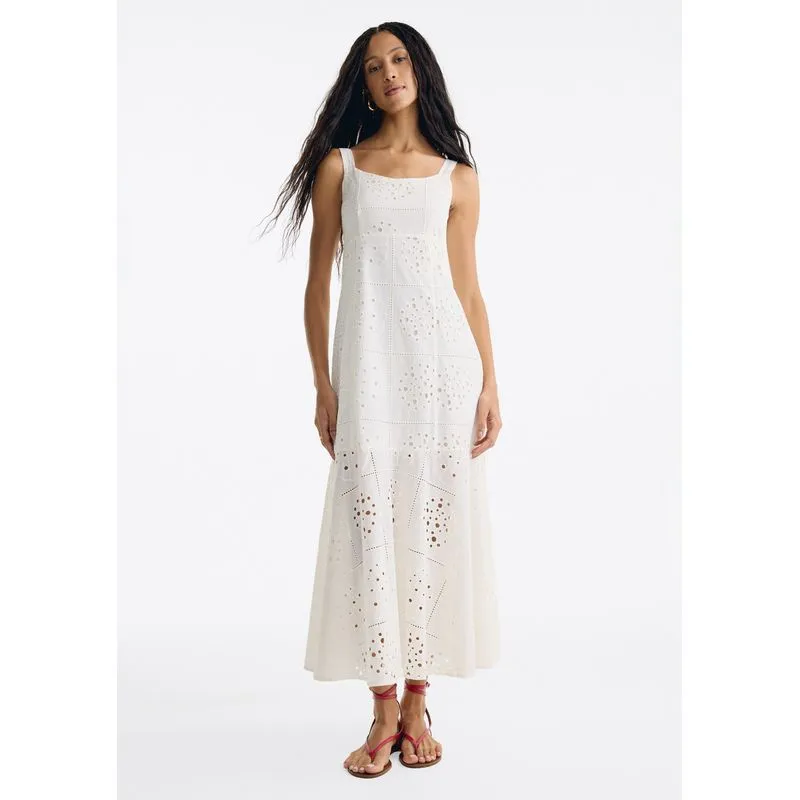 Vestido Midi Em Laise Conchas - Off white M