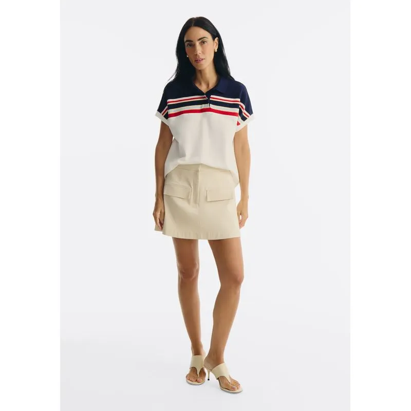 Shorts Saia Em Alfaiataria Com Lapela - Creme 036